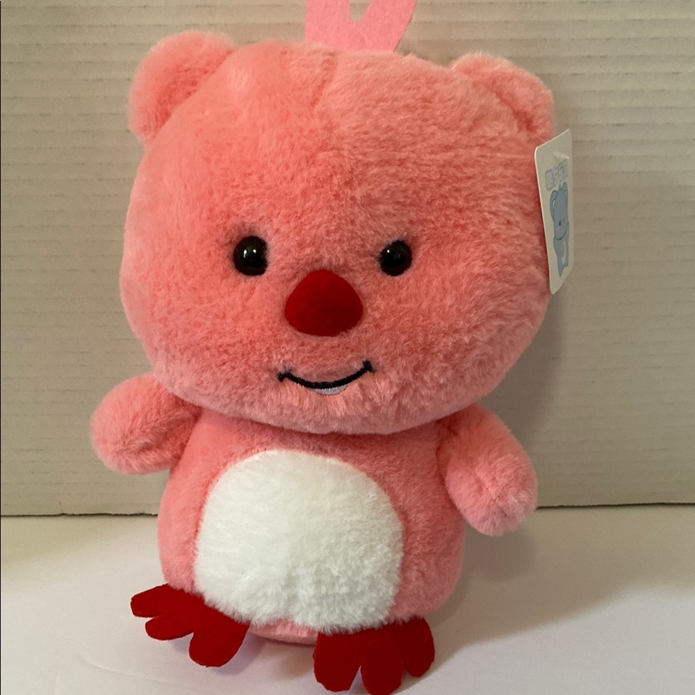 Kawaii Pororo Loopy Pink Beaver Plush with Tag 9”